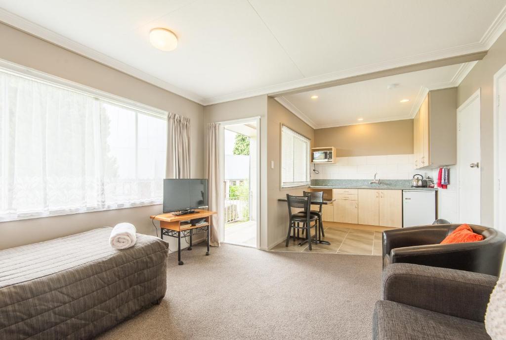 Kuchyň nebo kuchyňský kout v ubytování Manuka Crescent Motel