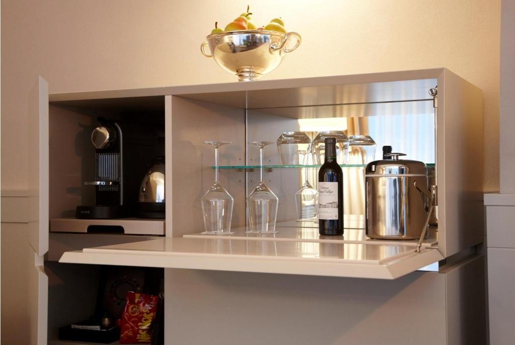 Kuchyň nebo kuchyňský kout v ubytování Romantik Hotel Das Lindner
