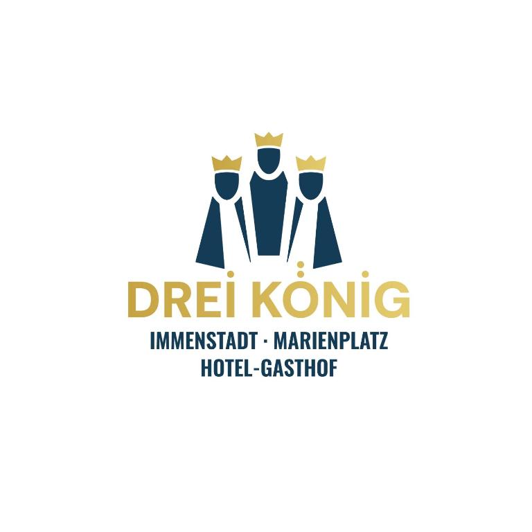 a logo for a hotel casino with three people at Hotel Drei König in Immenstadt im Allgäu