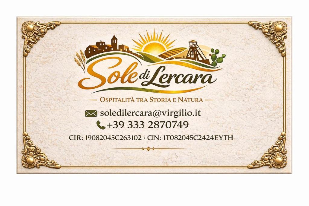 a sign for a sale of lemonanca in a gold frame at Sole di Lercara in Lercara Friddi