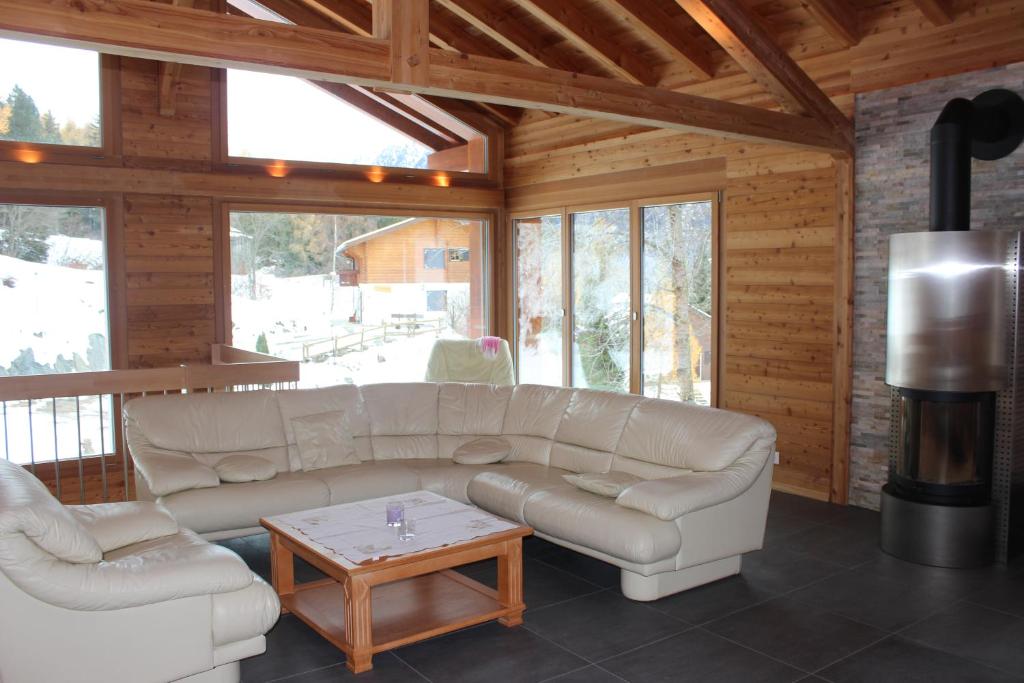 Χώρος καθιστικού στο Chalet du Chef
