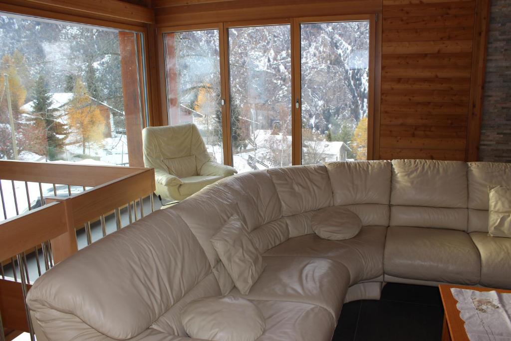 Χώρος καθιστικού στο Chalet du Chef