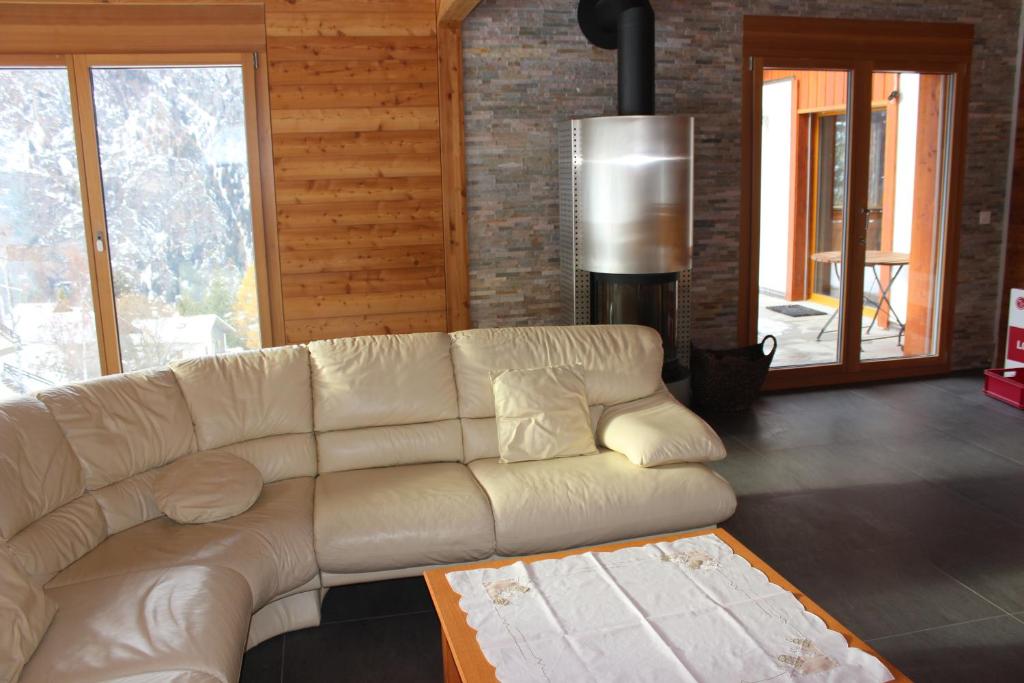 Χώρος καθιστικού στο Chalet du Chef