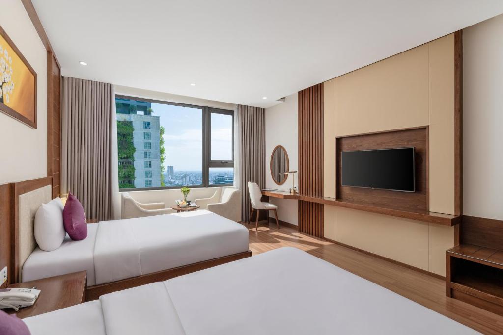 Phòng Deluxe 2 Giường Đơn, Nhìn Một Phần Ra Biển Với Trà Chiều/Đợt Lưu Trú