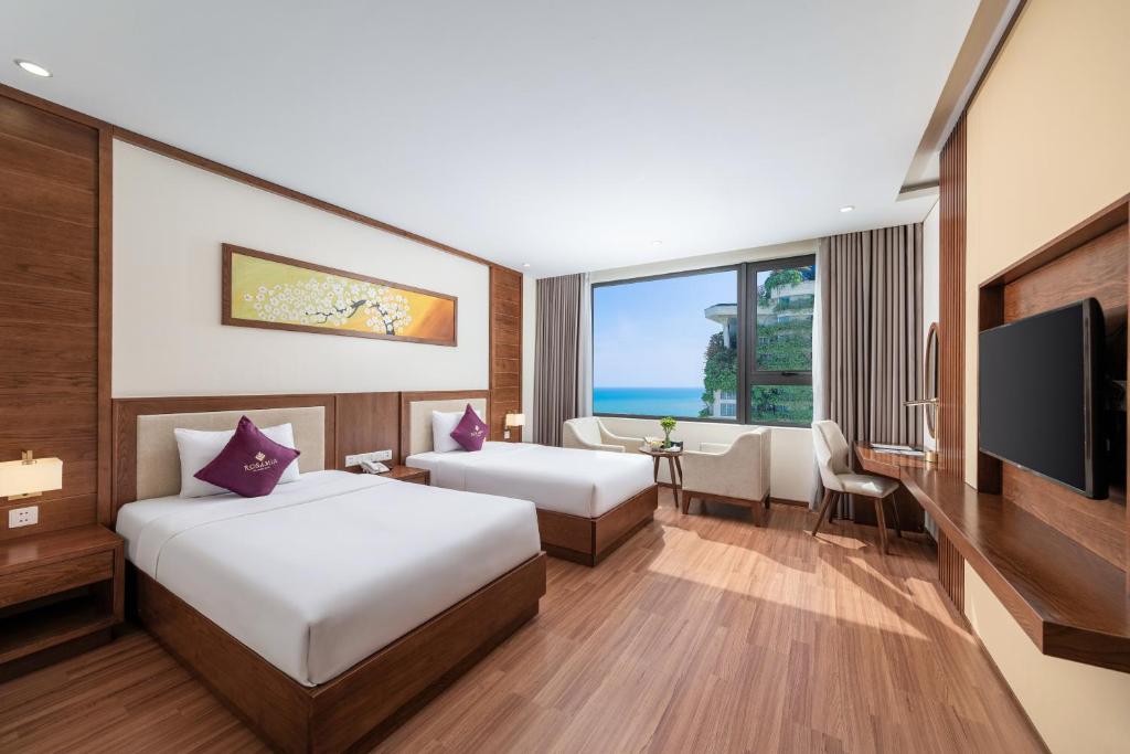 Phòng Deluxe 2 Giường Đơn, Nhìn Một Phần Ra Biển Với Trà Chiều/Đợt Lưu Trú