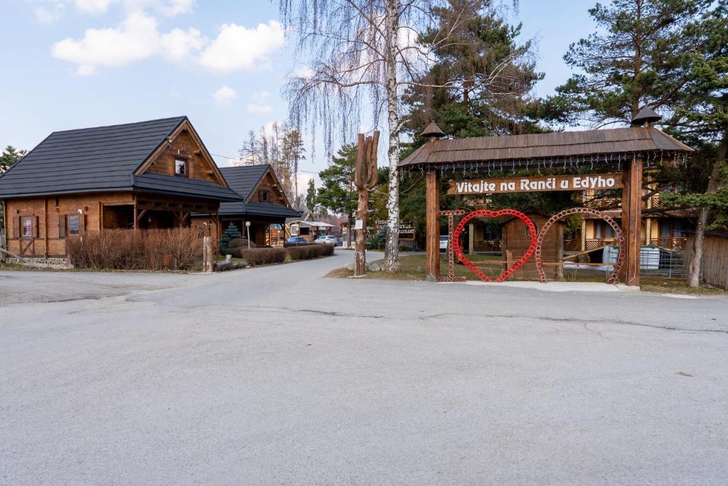 a building with a sign that reads make no right of abortion at Hotel Ranč u Edyho in Námestovo