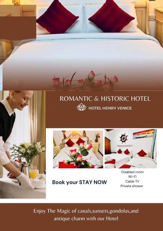 a woman making a bed in a hotel room at Hotel Henry Venice in Venice