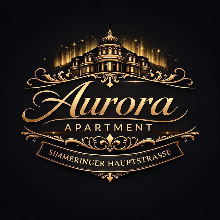 a vintage logo for a restaurant with a building at Aurora Apartment in Vienna