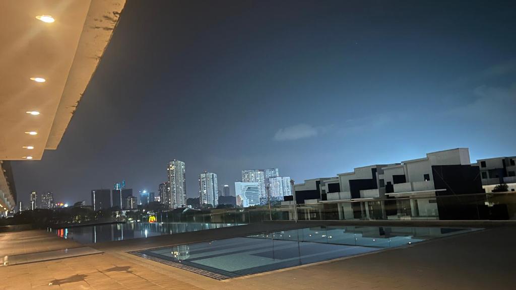 a view of a city skyline from a building at High floor City view 2BR condo in Johor Bahru