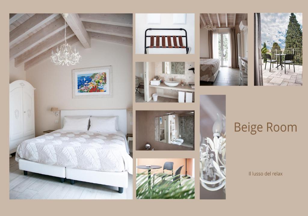 a collage of pictures of a bedroom and a bed at B&B La Fiaba in Sirmione