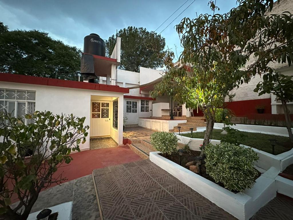 a house with a tree in front of it at Casa Brasa, Sol & Jardín in Guanajuato