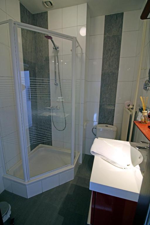 Koupelna v ubytování Apollo Hotel
