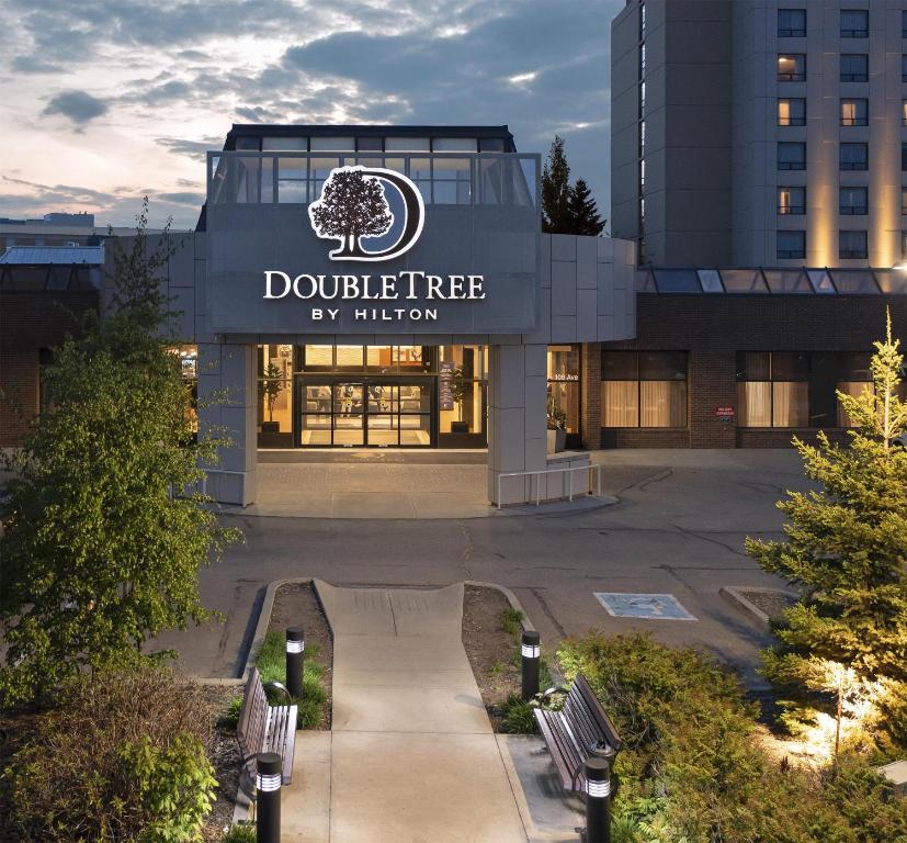 a building with a sign that reads doubletree by hilton at DoubleTree by Hilton West Edmonton in Edmonton