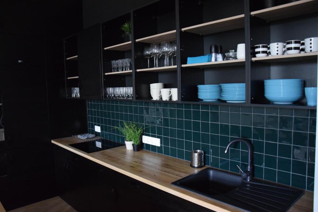 Kuchyňa alebo kuchynka v ubytovaní Luxury Apartment by Hi5 - Bajcsy Suite