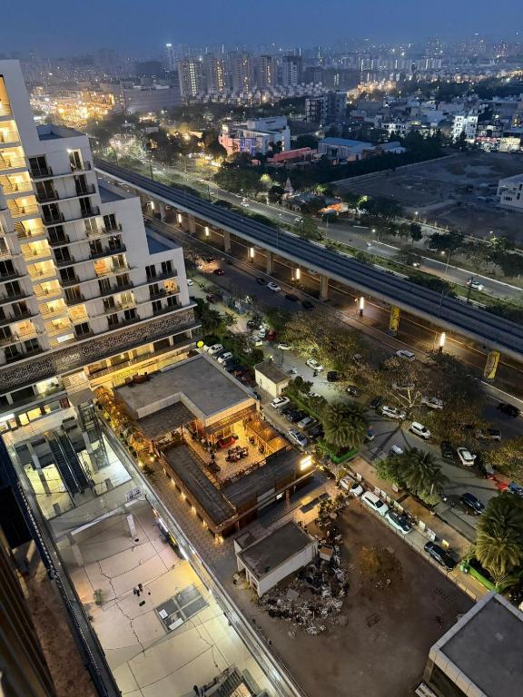 an overhead view of a city at night at Luxury stays in Greater Noida