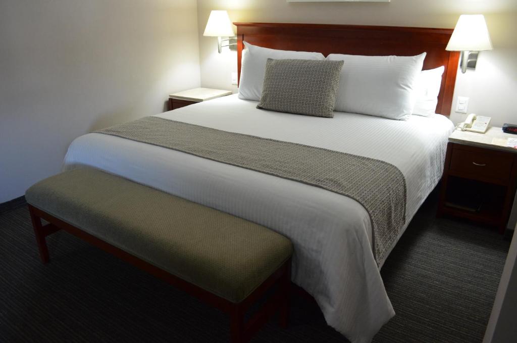 Postel nebo postele na pokoji v ubytování Casa Inn Business Hotel Celaya