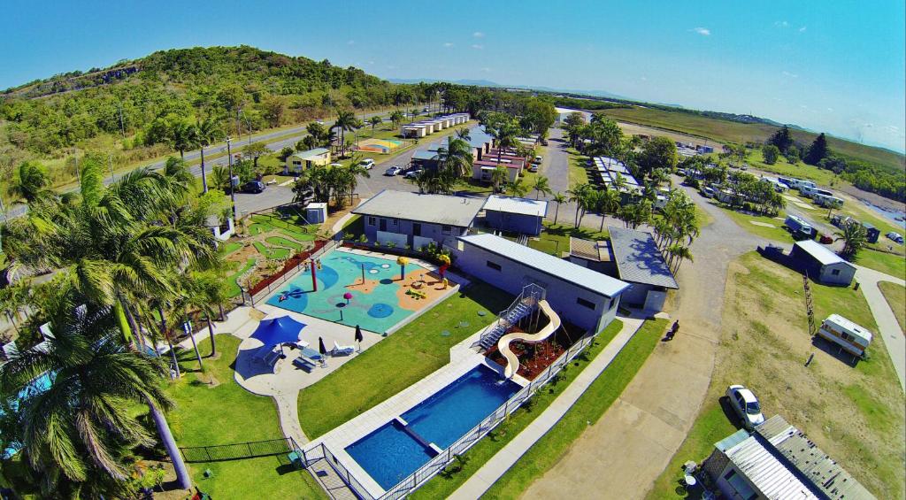 an aerial view of a resort with a swimming pool at Discovery Parks - Mackay in Mackay