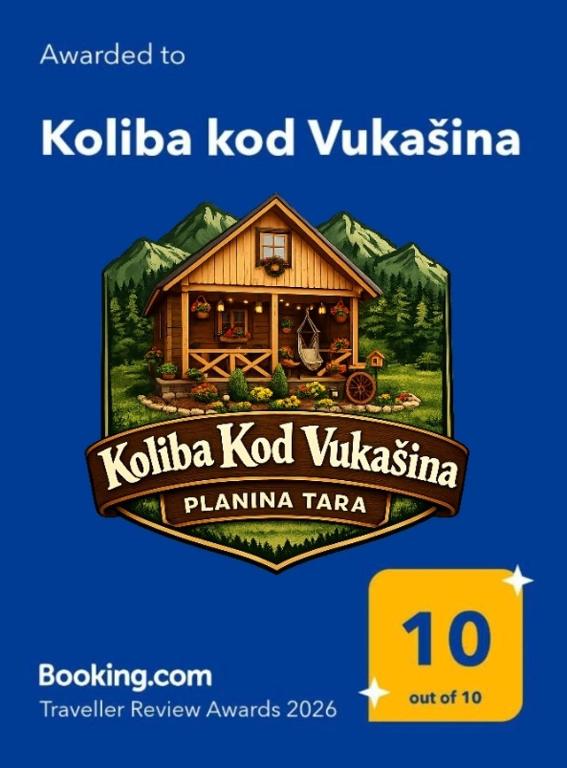 a logo of a log cabin in the mountains at Koliba kod Vukašina in Kremna