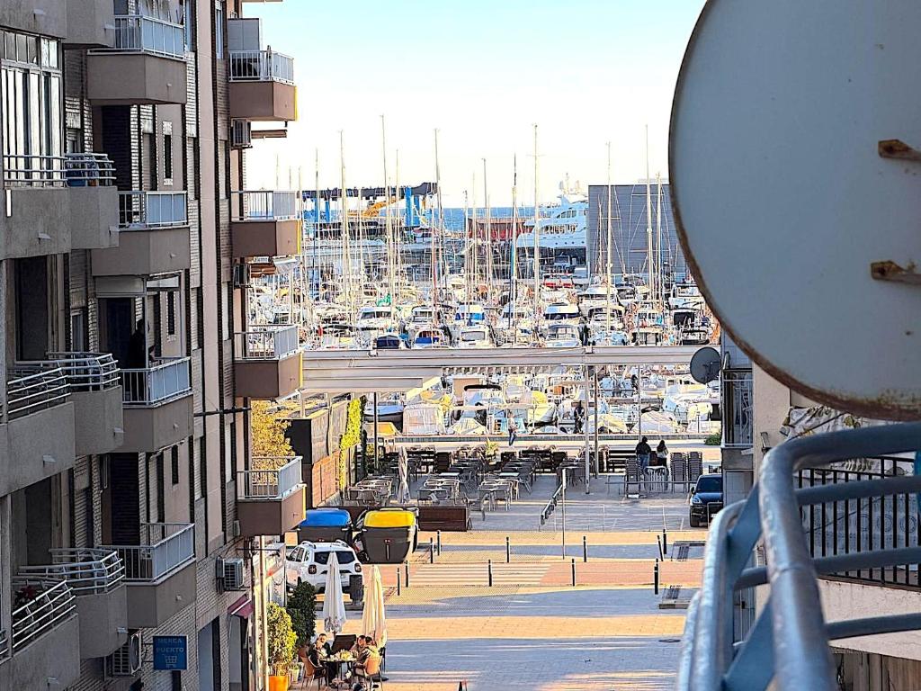a view of a harbor with a lot of boats at Santa Pola port in Santa Pola