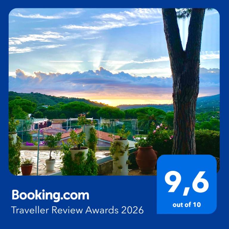a flyer for a travel review awards with a tree at Villa Capitorsola in Capoliveri