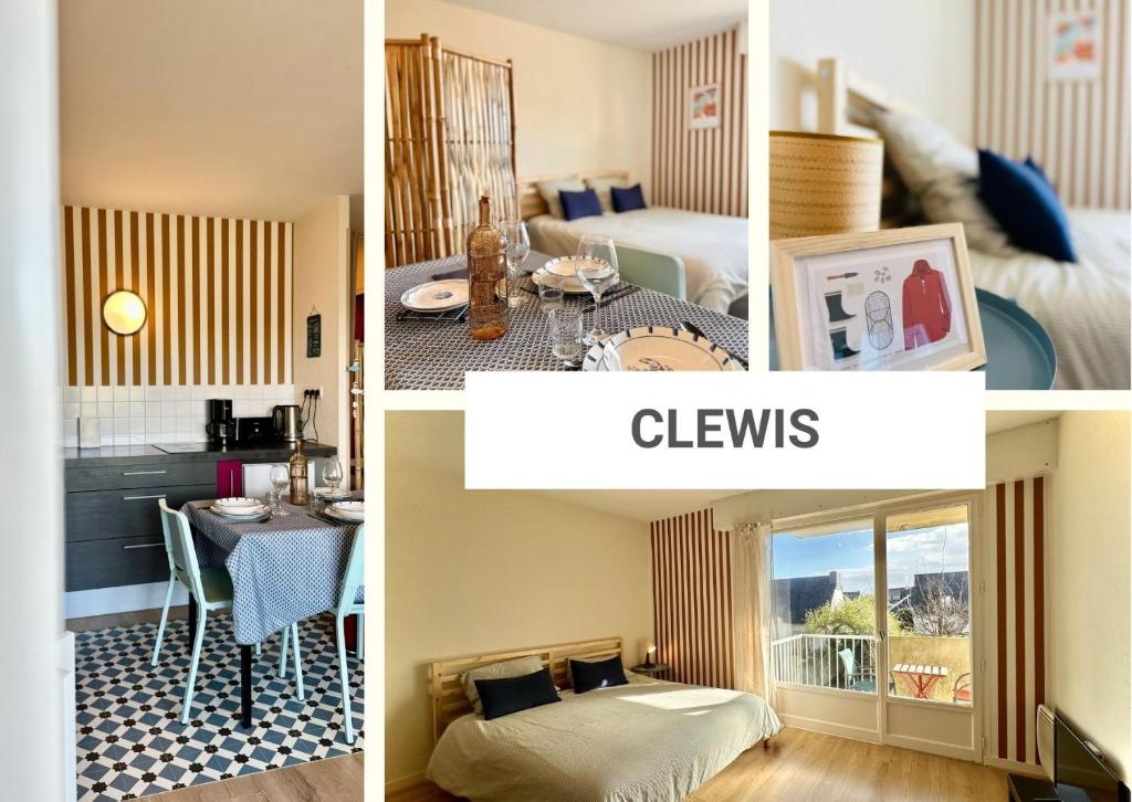 Rúm í herbergi á Clewis