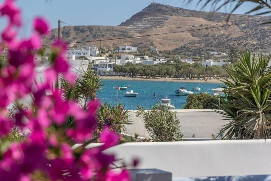 a view of a harbor with boats in the water at Alegria Villa in Pollonia