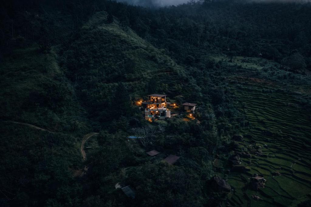 an aerial view of a house on a hill at The Capoe House - By Mountain Boutiques Luxury Collection in Haputale