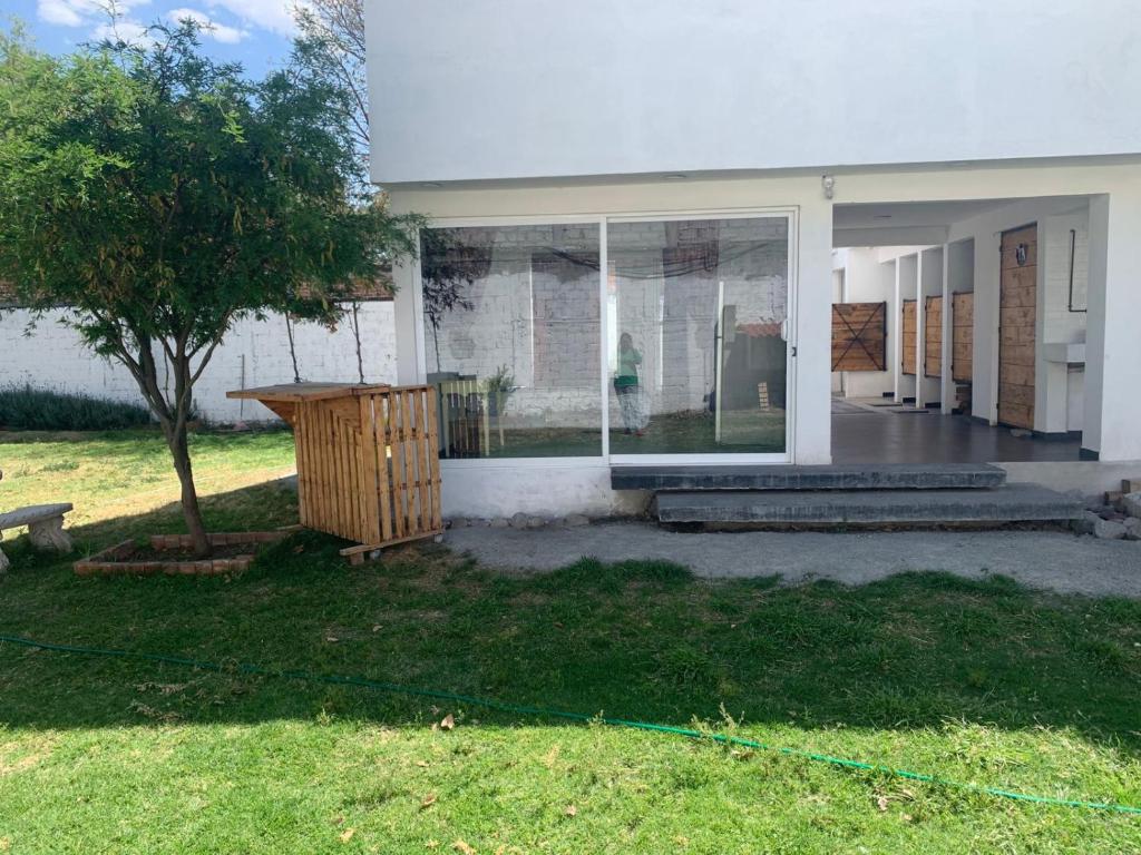 a house with a tree in the front yard at Beekind in San Juan Teotihuacán