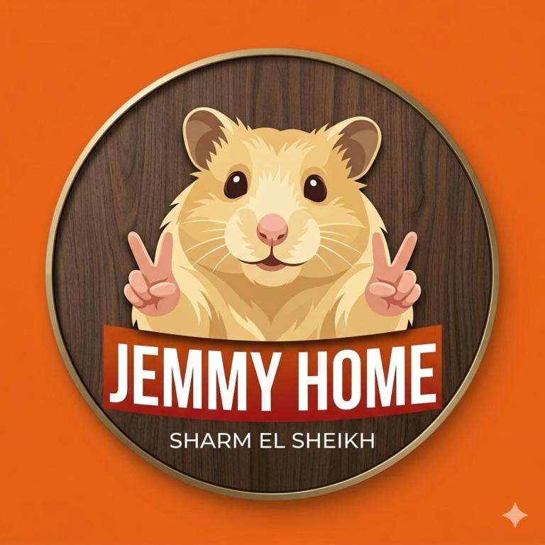 a label with a hamster with the words jammy home at Jemmy Home in Sharm El Sheikh