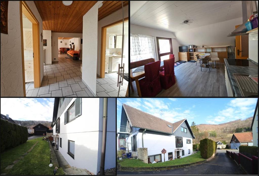 a collage of pictures of a house at 2 Ferienwohnungen Klenk in Gruibingen