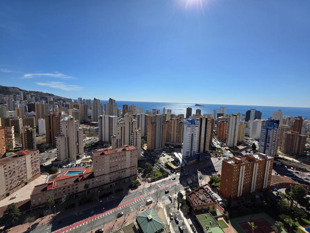 an aerial view of a city with tall buildings at Apartamento Luxury Views IF Benidorm in Benidorm