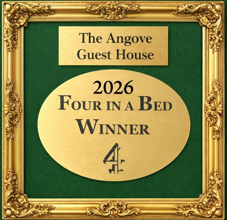 a gold frame with a sign that reads the approve guest house four in at The Angove - Adults Only in Weymouth