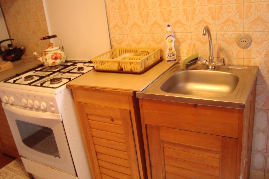 Kuchyň nebo kuchyňský kout v ubytování Guesthouse Valeria