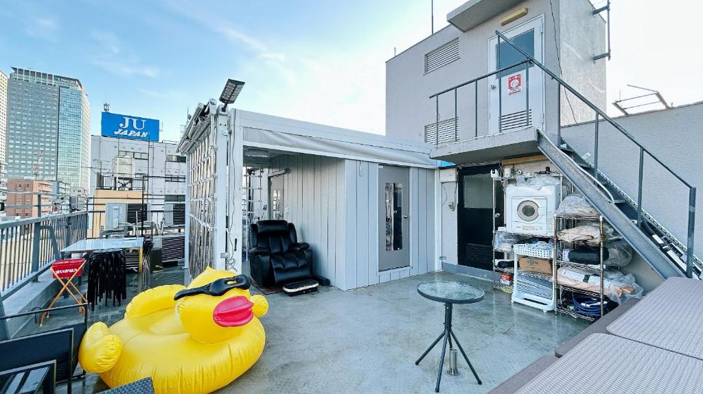 Skytree超大露台豪華观景房 洗衣機 車站徒步5分 成田羽田機場直達 自助式入住 Amin Hotel 7F