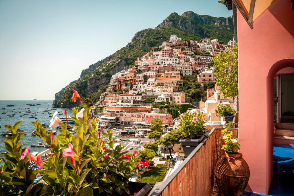 a view of the amalfi coast from a house at Luxury Maison Cherie - Positano Charme & Sea View in Positano
