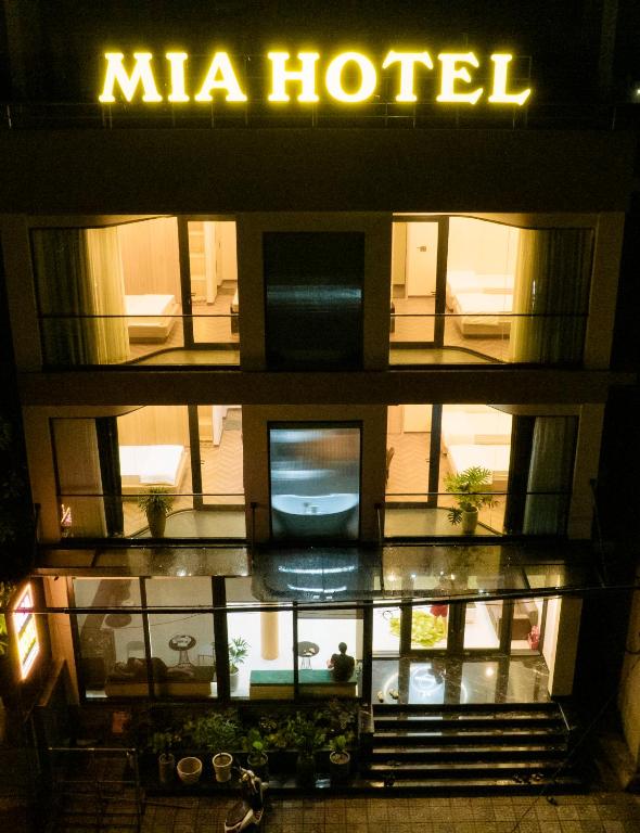 an aerial view of a mia hotel at night at Mia Hotel Cửa Lò in Vinh