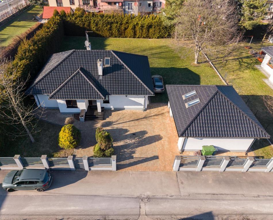 an overhead view of a house with a roof at The One Wadowice in Wadowice