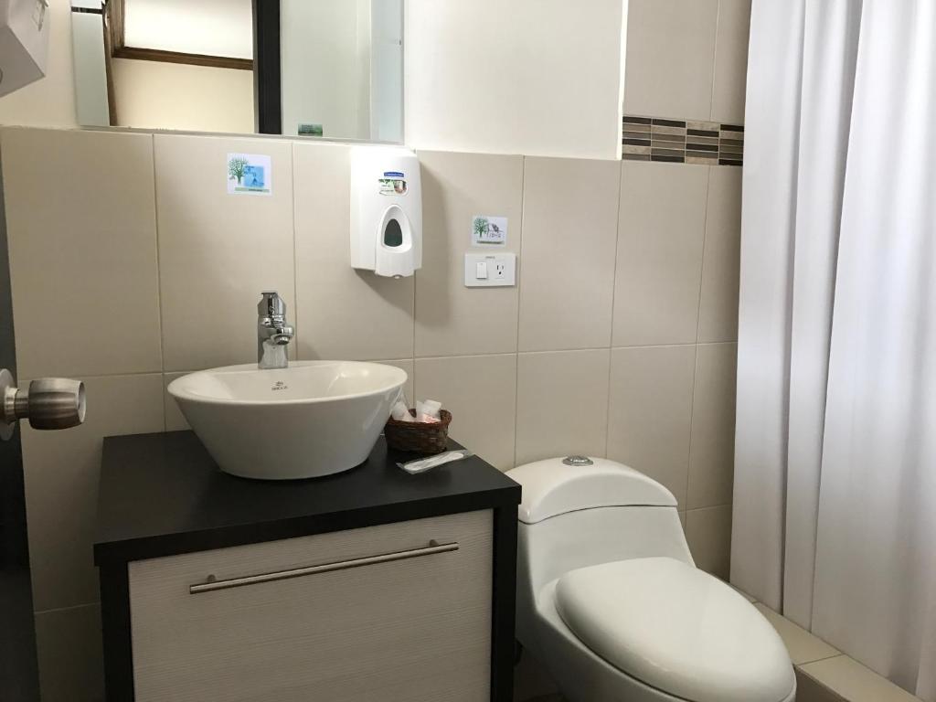 Koupelna v ubytování Hotel Villa Lafayette