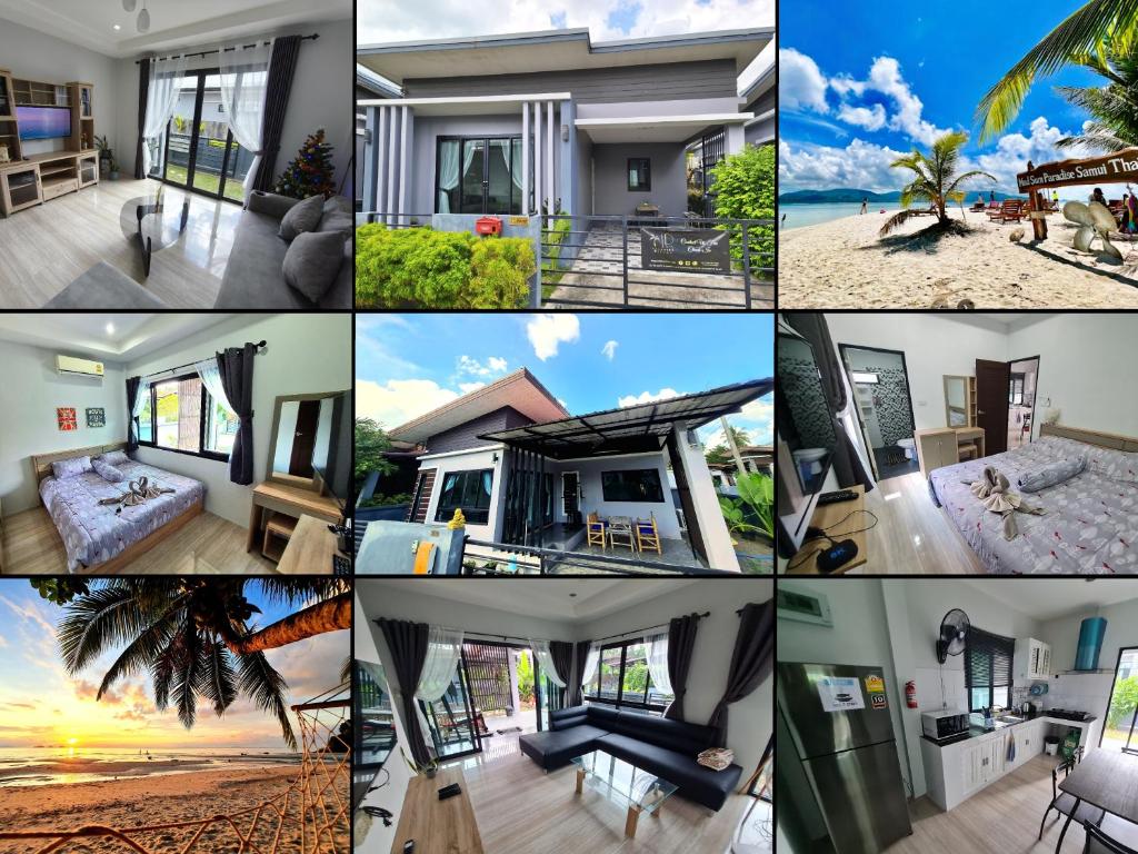 a collage of photos of a house at D&A Paradise Villas in Koh Samui