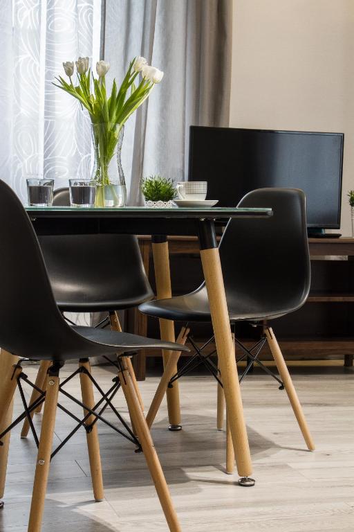 Televízia a/alebo spoločenská miestnosť v ubytovaní Apartments Gradowa