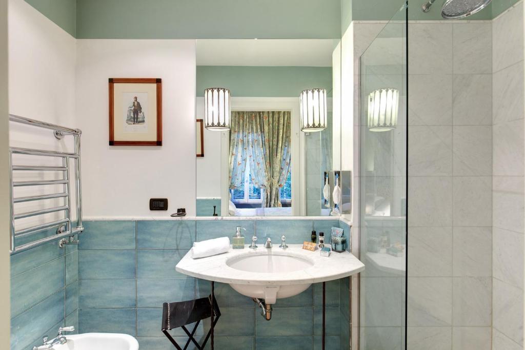 Koupelna v ubytování Hotel Villa Linneo