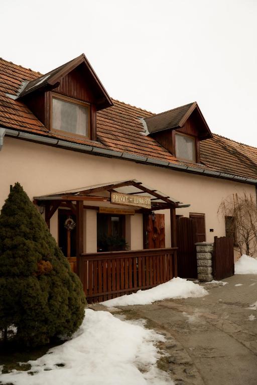 a building with a sign that reads dance halls at Privat Luna in ľubeľa