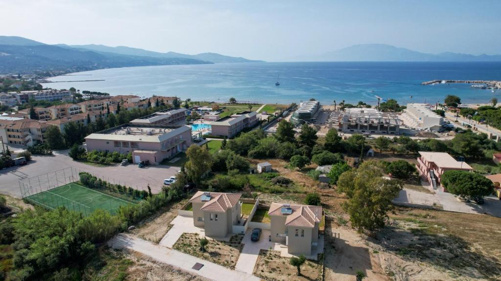 an aerial view of a town next to the water at Sanctuary Beach Villas by "Elite" in Alikanas
