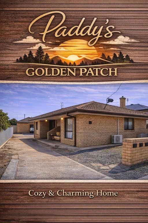 a picture of a house with a sign for a garden patch at Unit 4 - Stawell, Golden Patch Retreat in Stawell