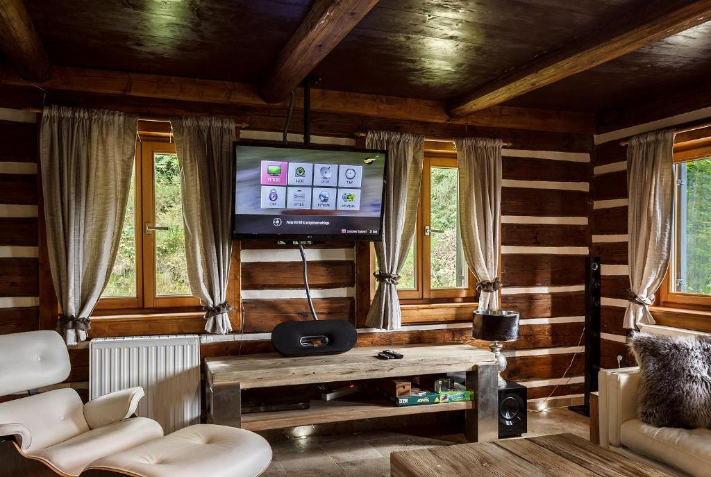 TV a/nebo společenská místnost v ubytování Chalet Joseph Mine