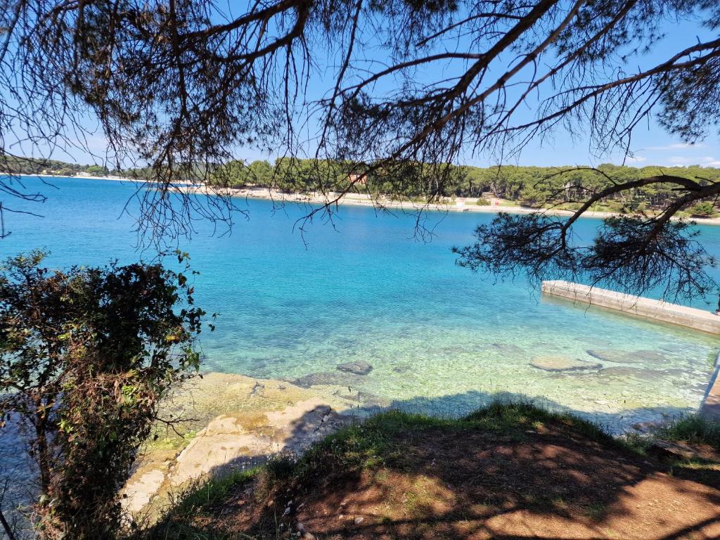 a view of a lake with a beach in the background at Nova Residence in Pula