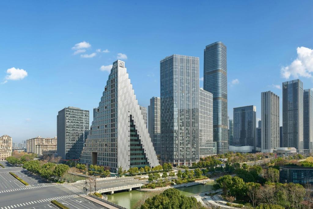a view of a city with tall buildings at AC Hotel by Marriott Hangzhou in Hangzhou