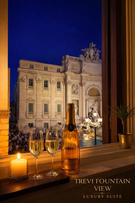 Luxury Suite with Direct Trevi Fountain View Romantic Stay