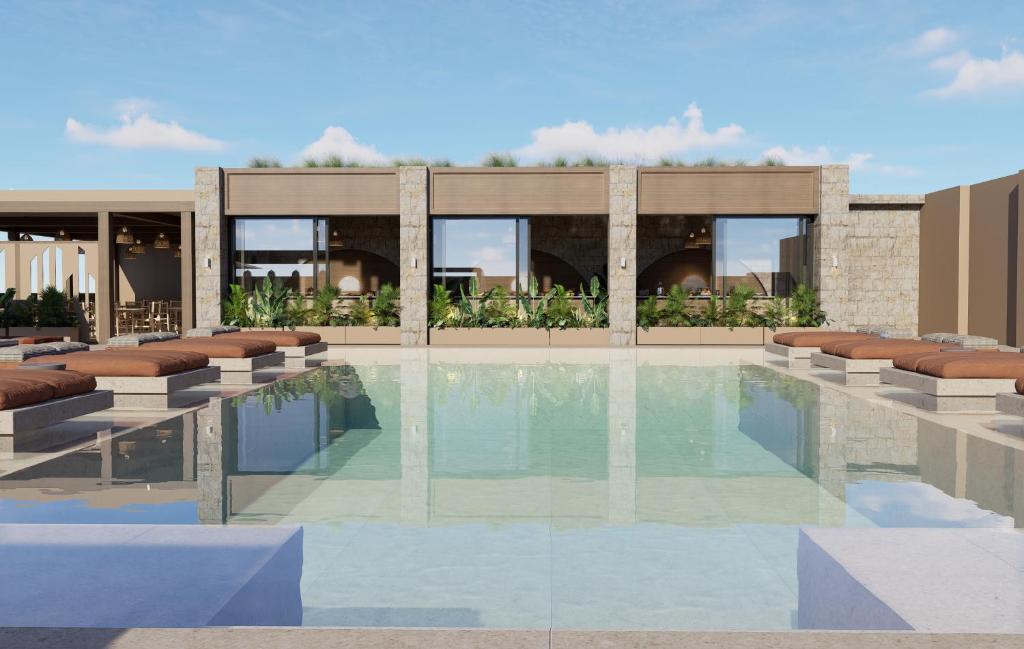 a rendering of a swimming pool at a resort at Ekavi Hotel in Sfakaki