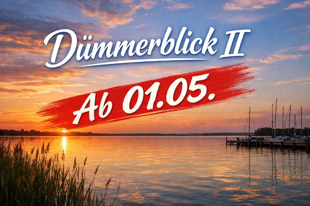 a sign that reads dumfrolicking in a lake at Dümmerblick II in Hüde